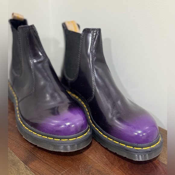 Dr Martens Vegan 2976 Oxford Slip In Ankle Women 11 Men's 9 Boots Black Purple. - Picture 3 of 14